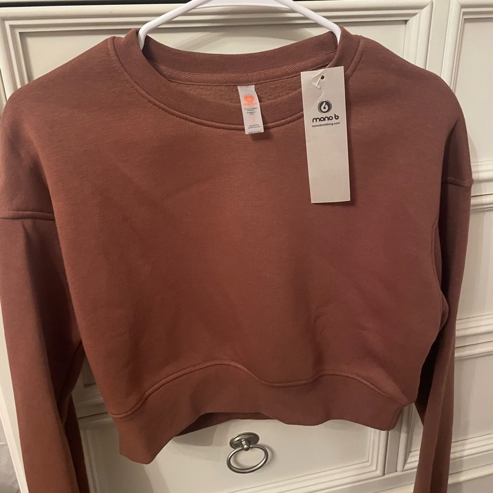 Mono b Cropped Brown Sweatshirt